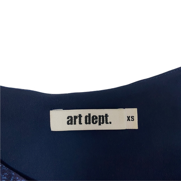 Art Dept. 100% Silk Romper Blue Printed Sleeveless Tie-Waist One-Piece Size XS - Picture 5 of 10